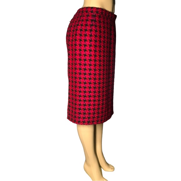 Liz Moody Pink Red and Black Luxury Checkered  Skirt Size 14 - Picture 6 of 10